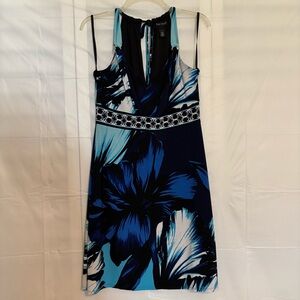 White House Black Market Blue Print Dress